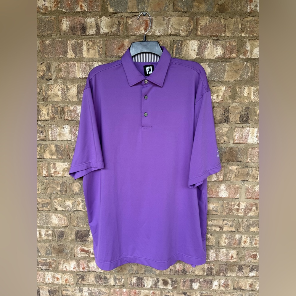 Footjoy FJ Men’s Purple Short Sleeve Golf Polo Size XL Dornick Hills Logo
